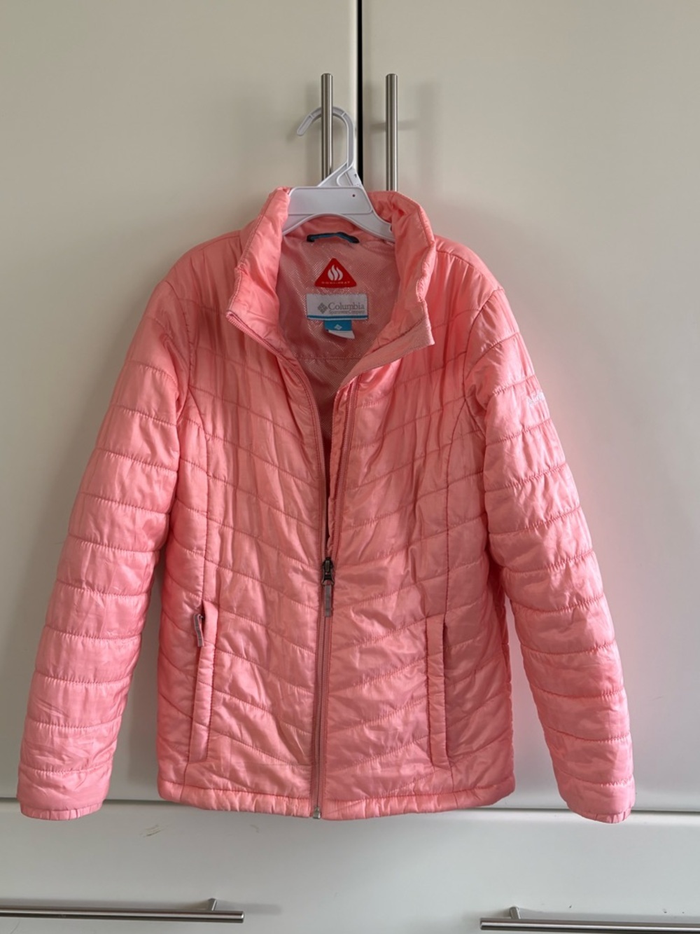 Columbia Coral Pink Quilted Jacket Girls Size 10/12